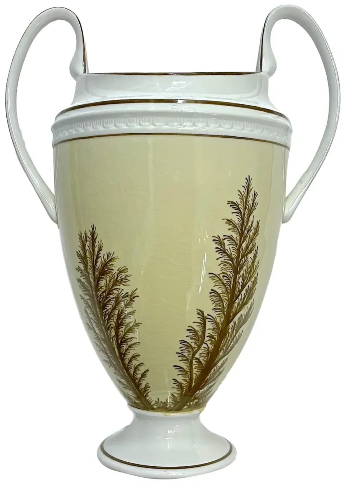 Porcelain Global Views fern urn - Vermilion Designs - Yellow