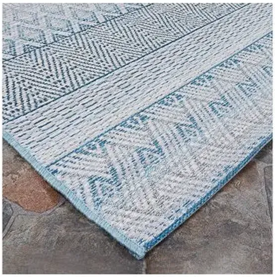 Palm Beach Outdoor Rug - Surf/Ivory - Blue - Blue