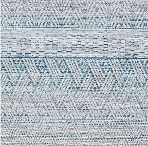 Palm Beach Outdoor Rug, Surf/Ivory