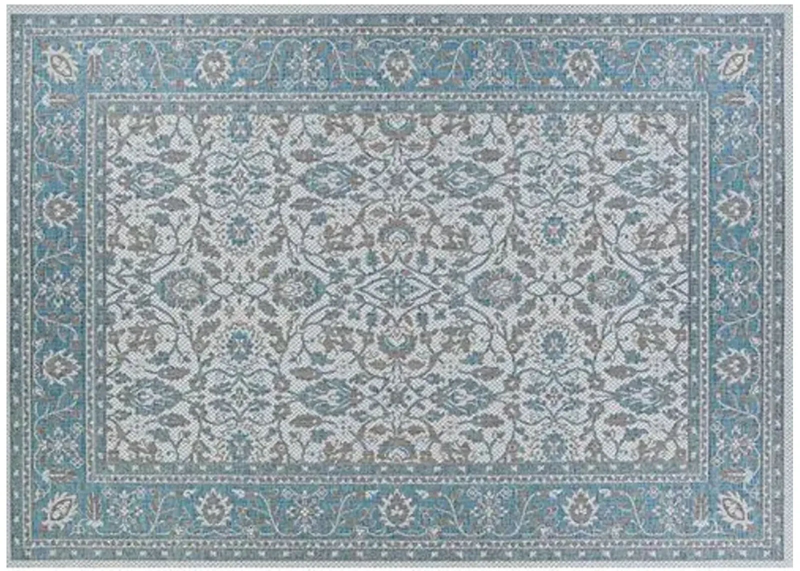 Saint-Tropez Outdoor Rug - Azure/Mushroom - Blue - Blue