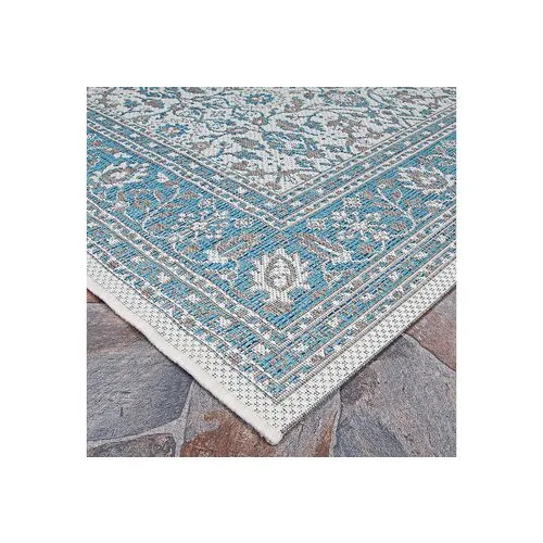 Saint-Tropez Outdoor Rug - Azure/Mushroom - Blue - Blue