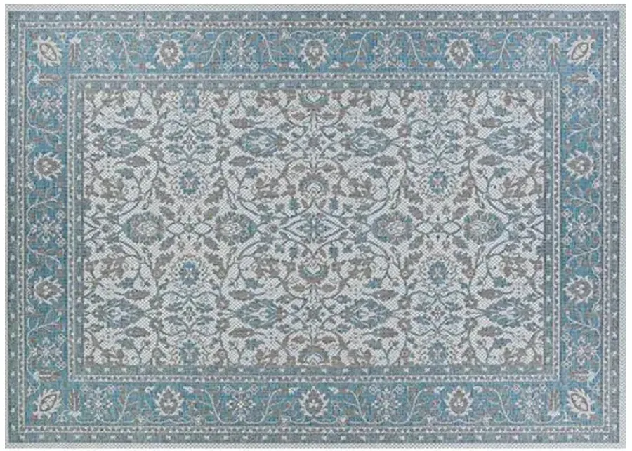 Saint-Tropez Outdoor Rug - Azure/Mushroom - Blue - Blue