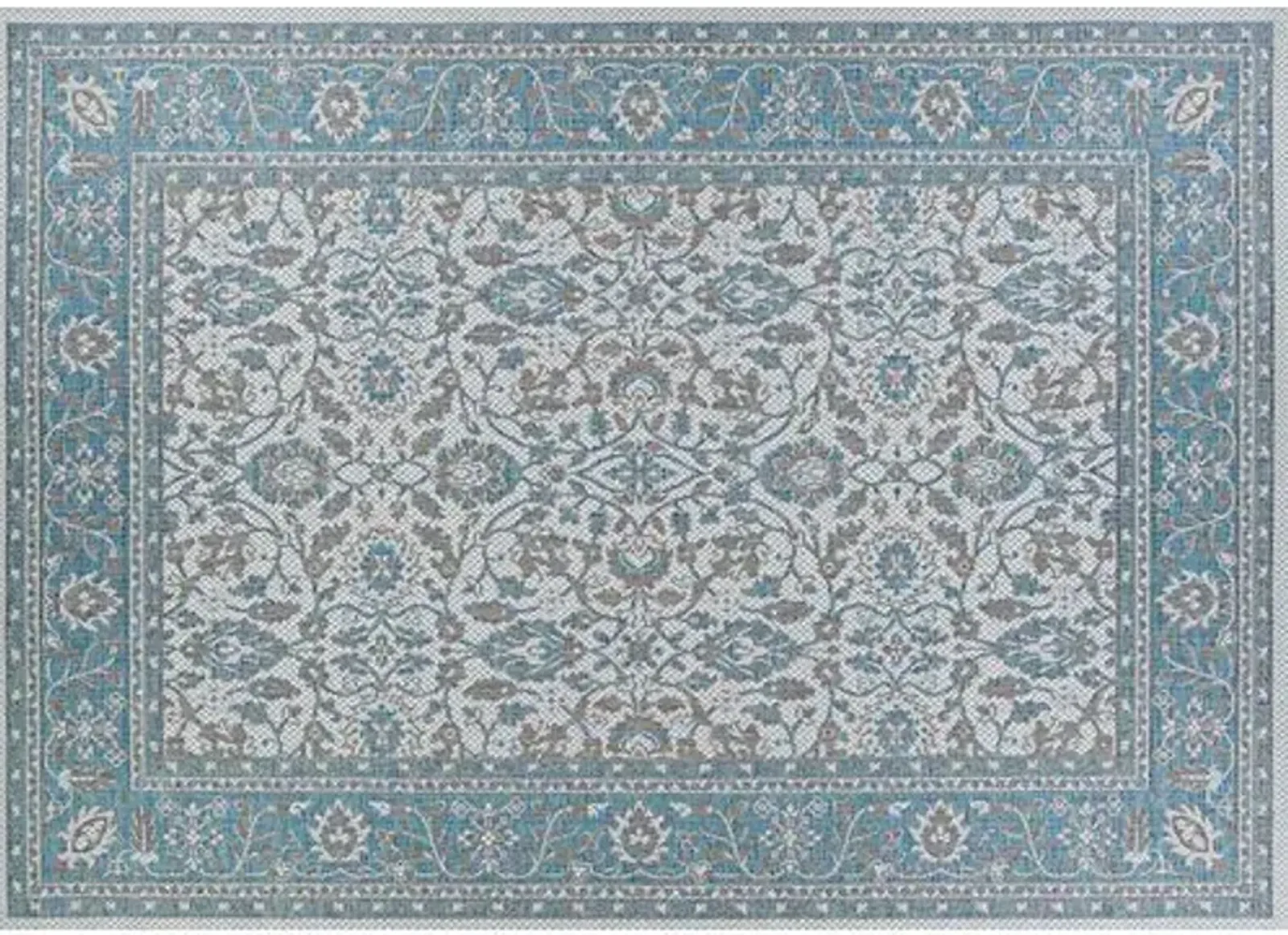 Saint-Tropez Outdoor Rug - Azure/Mushroom - Blue - Blue