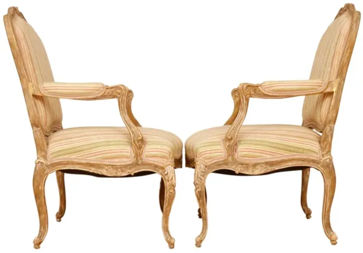 Louis XV French Armchairs - Set of 2 - Interesting Things - Beige