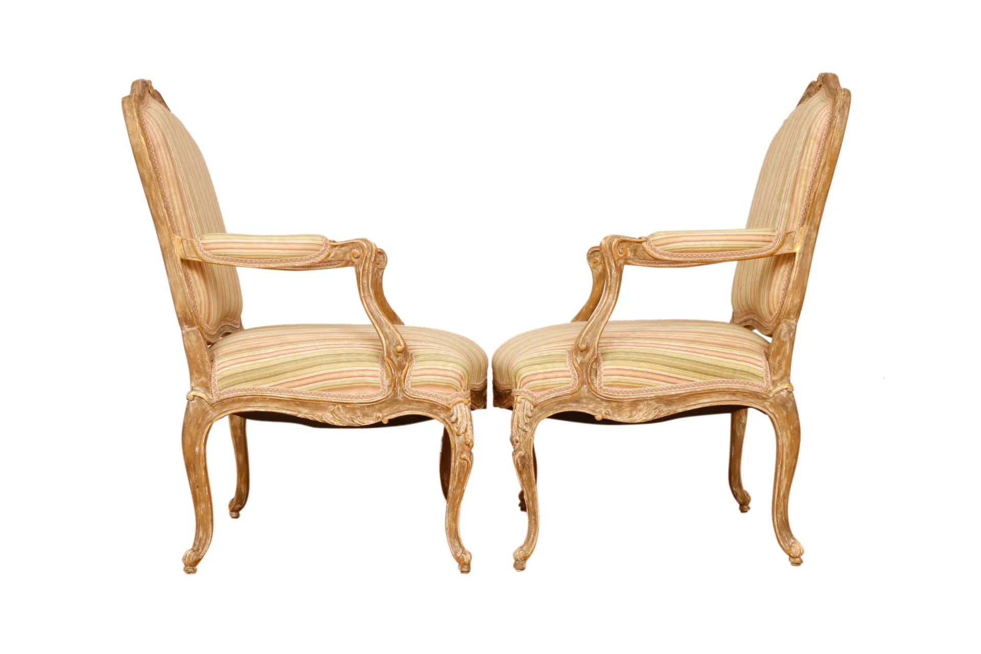 Louis XV French Armchairs - Set of 2 - Interesting Things - Beige