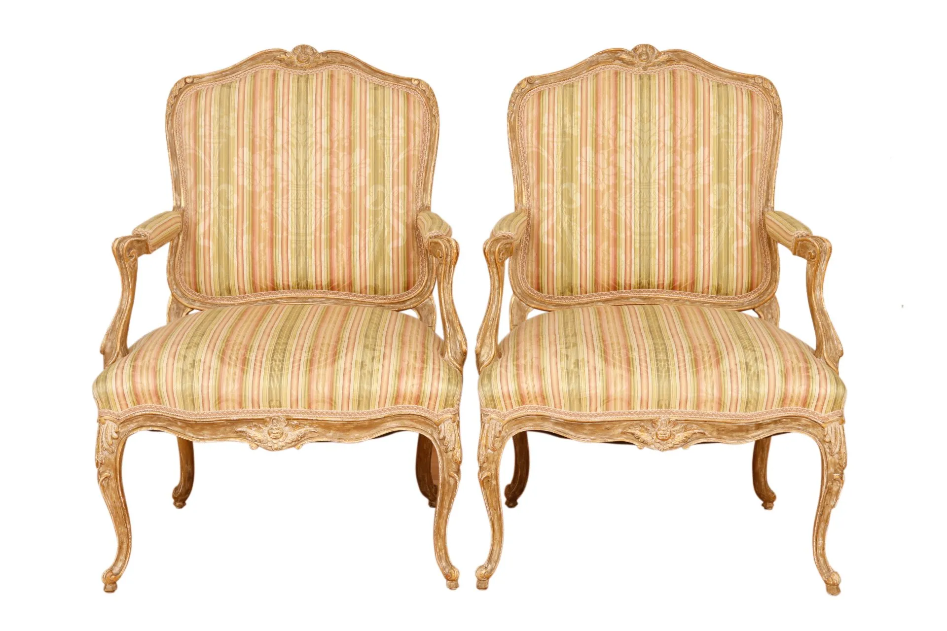 Louis XV French Armchairs - Set of 2 - Interesting Things - Beige