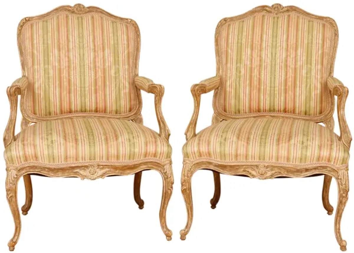 Louis XV French Armchairs - Set of 2 - Interesting Things - Beige