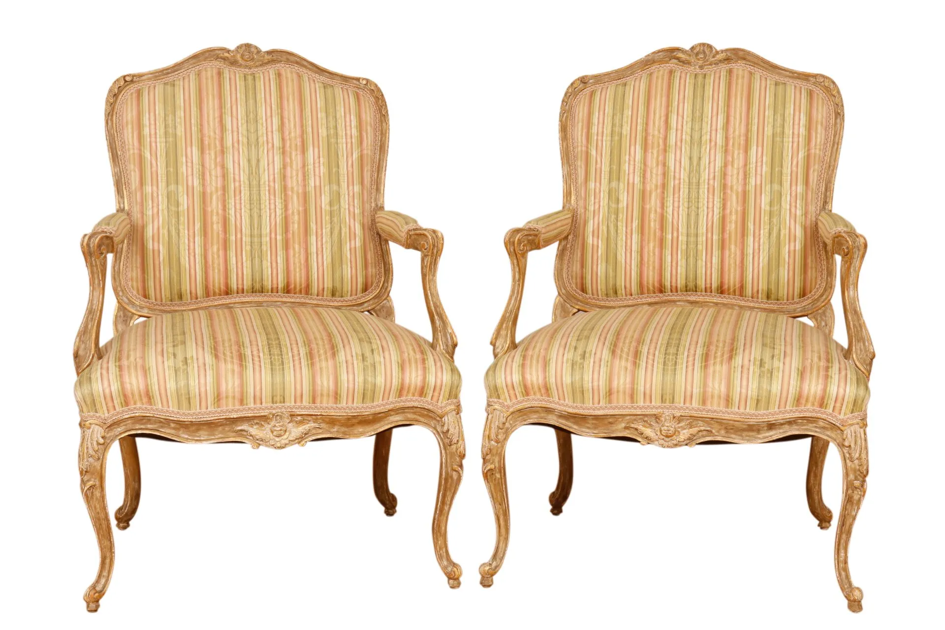 Louis XV French Armchairs - Set of 2 - Interesting Things - Beige