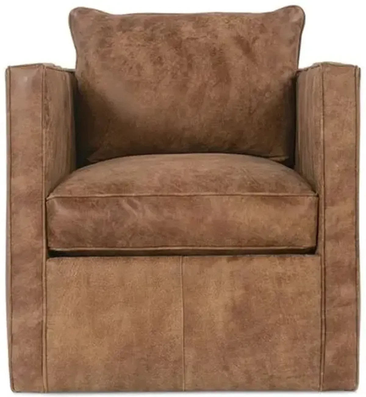 Rothko Leather Swivel Chair - Camel - Handcrafted