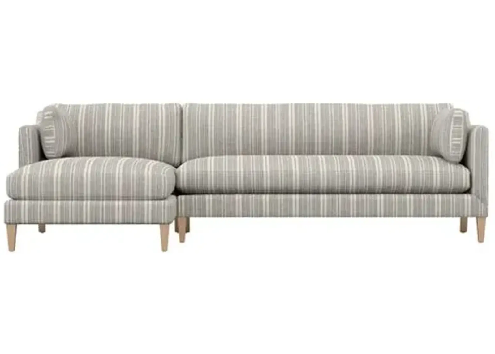 Camila Wide Stripe LF Sectional - Handcrafted