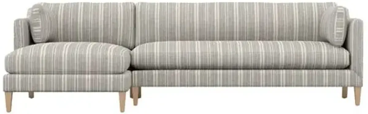 Camila Wide Stripe LF Sectional - Handcrafted