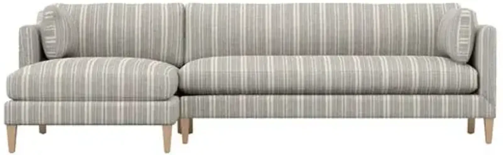 Camila Wide Stripe LF Sectional - Handcrafted