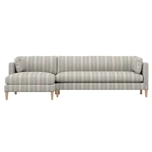 Camila Wide Stripe LF Sectional - Handcrafted
