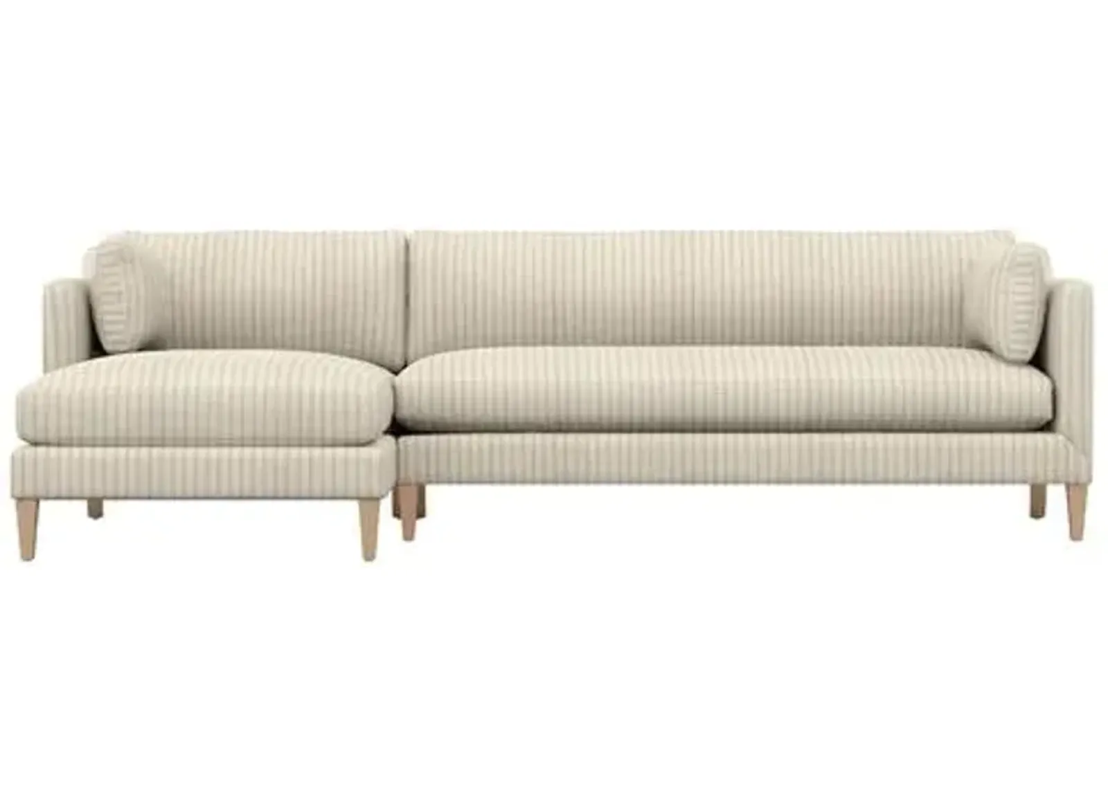 Camila Ticking Stripe LF Sectional - Handcrafted