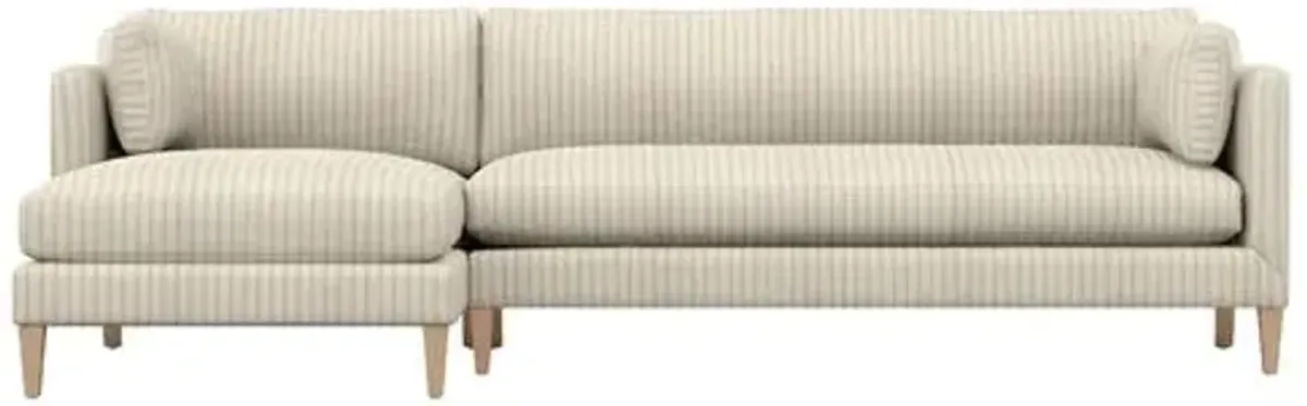 Camila Ticking Stripe LF Sectional - Handcrafted