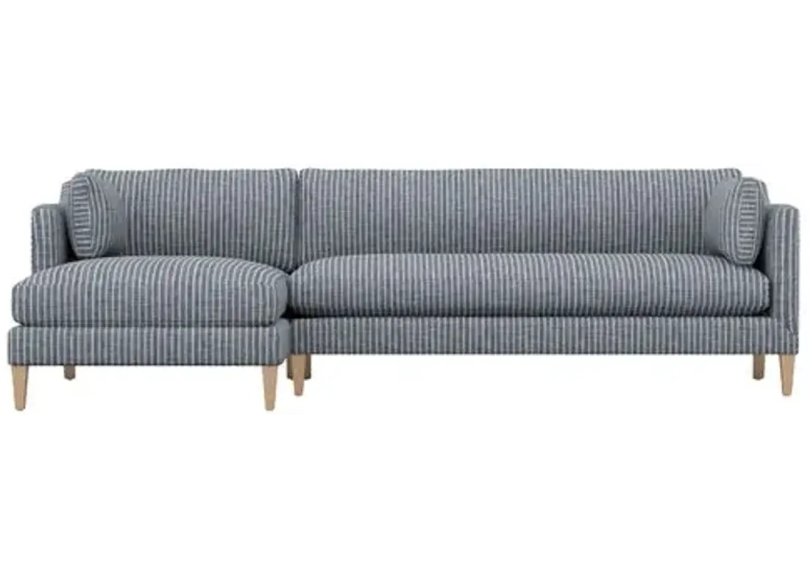 Camila Ticking Stripe LF Sectional - Handcrafted