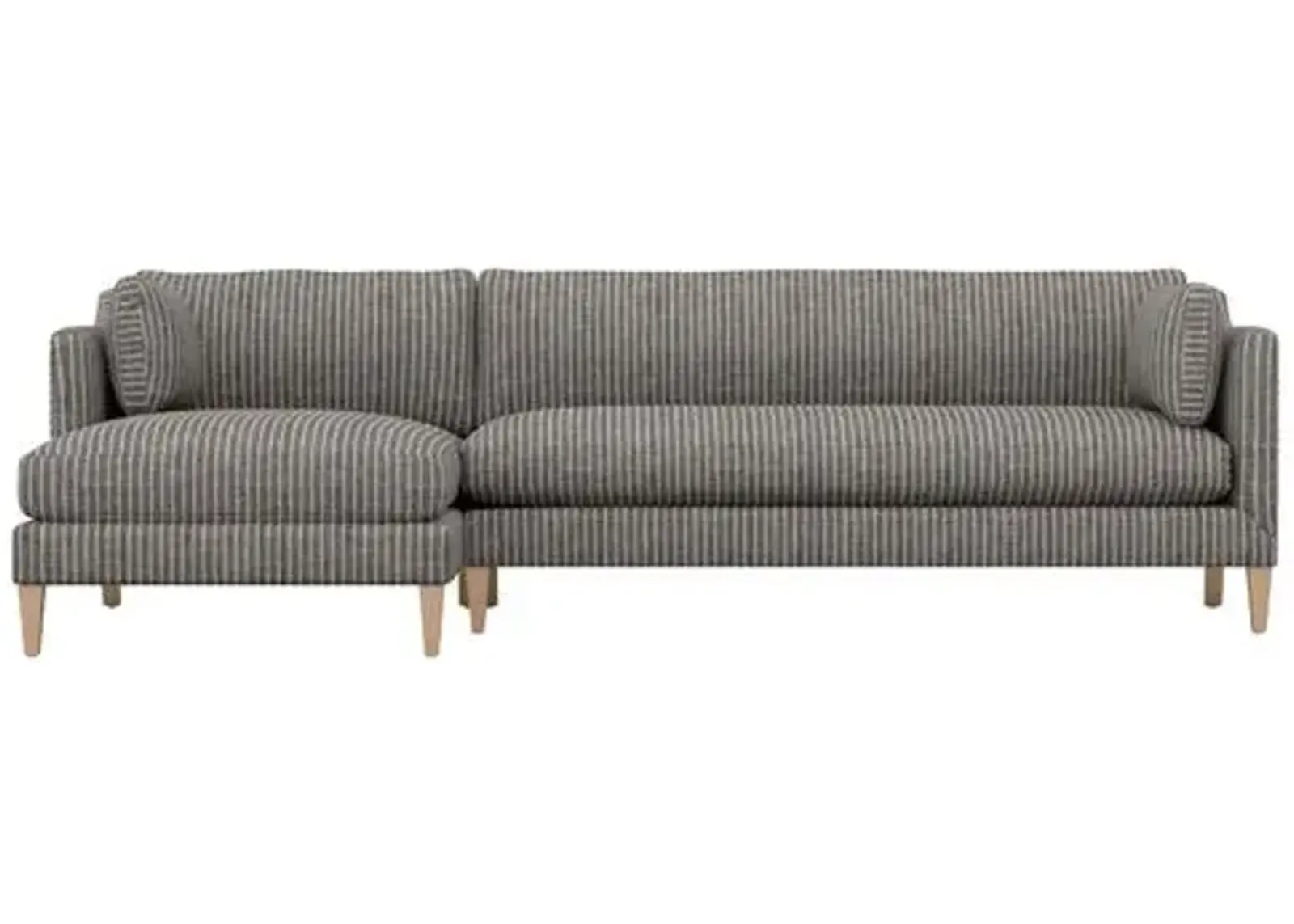 Camila Ticking Stripe LF Sectional - Handcrafted