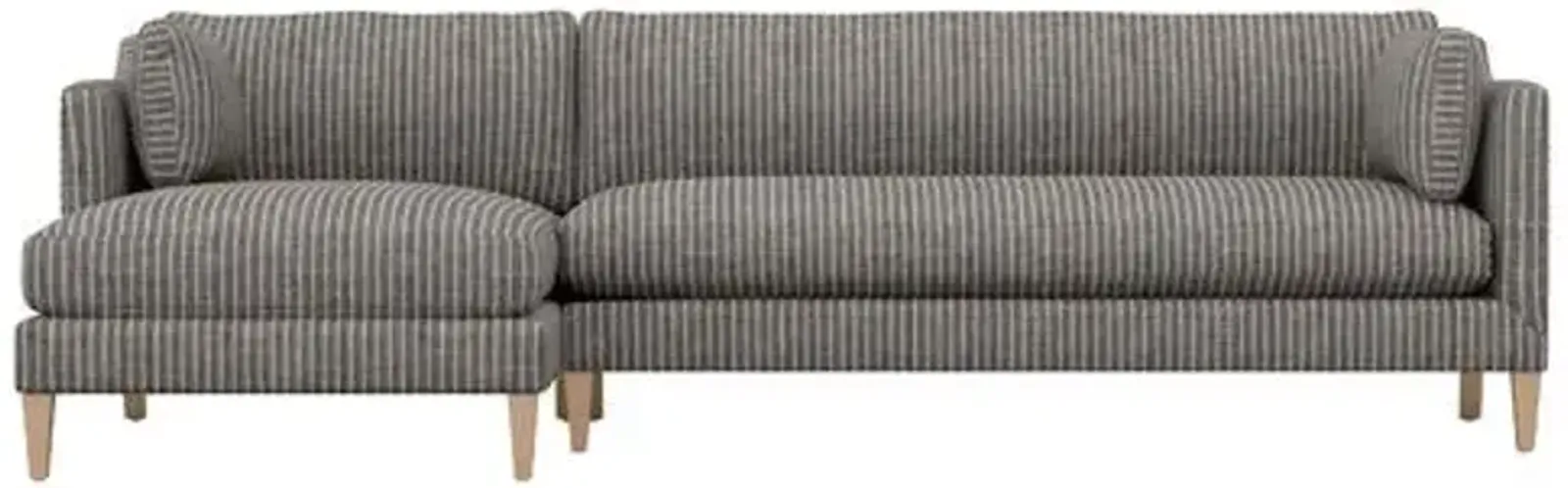 Camila Ticking Stripe LF Sectional - Handcrafted