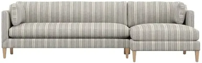 Camila Wide Stripe RF Sectional - Handcrafted