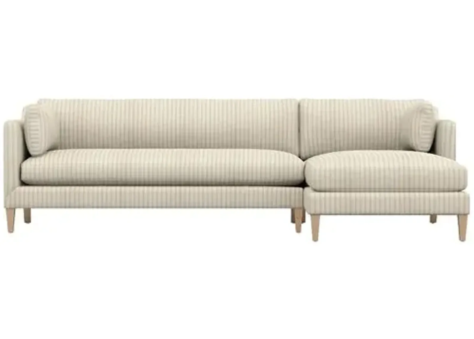 Camila Ticking Stripe RF Sectional - Handcrafted