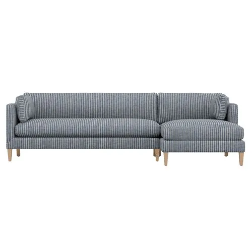 Camila Ticking Stripe RF Sectional - Handcrafted