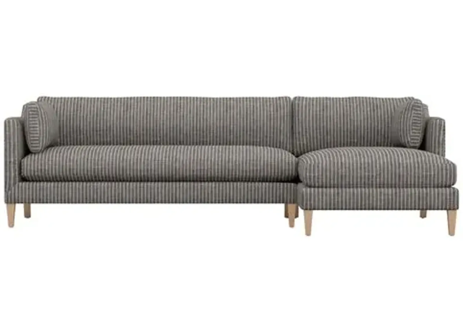 Camila Ticking Stripe RF Sectional - Handcrafted