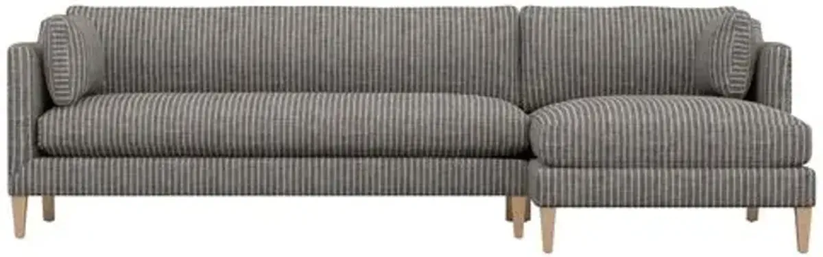 Camila Ticking Stripe RF Sectional - Handcrafted