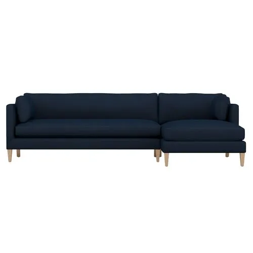 Camila RF Sectional - Handcrafted - Blue