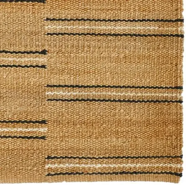 Crescent Broken Stripe Rug - Black - Erin Gates - Beige - Beige