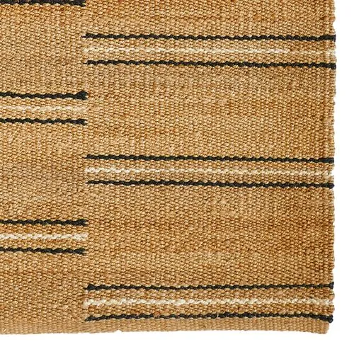 Crescent Broken Stripe Rug - Black - Erin Gates - Beige - Beige