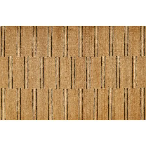 Crescent Broken Stripe Rug - Black - Erin Gates - Beige - Beige