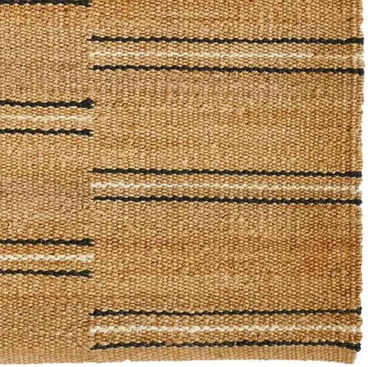 Crescent Broken Stripe Rug - Black - Erin Gates - Beige - Beige