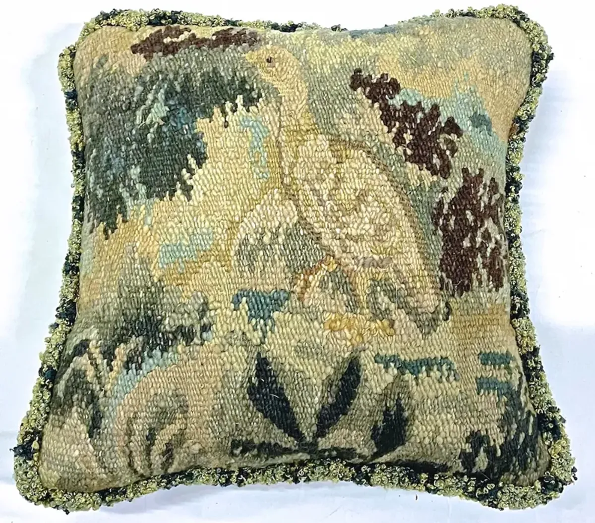 Antique Bird Verdure Tapestry Pillow - Vermilion Designs