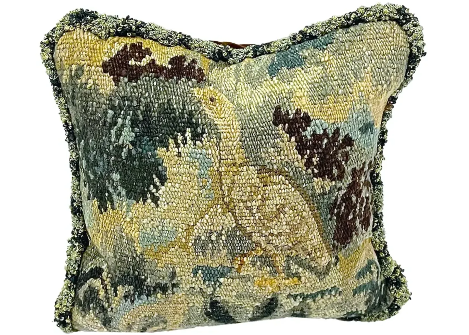 Antique Bird Verdure Tapestry Pillow - Vermilion Designs