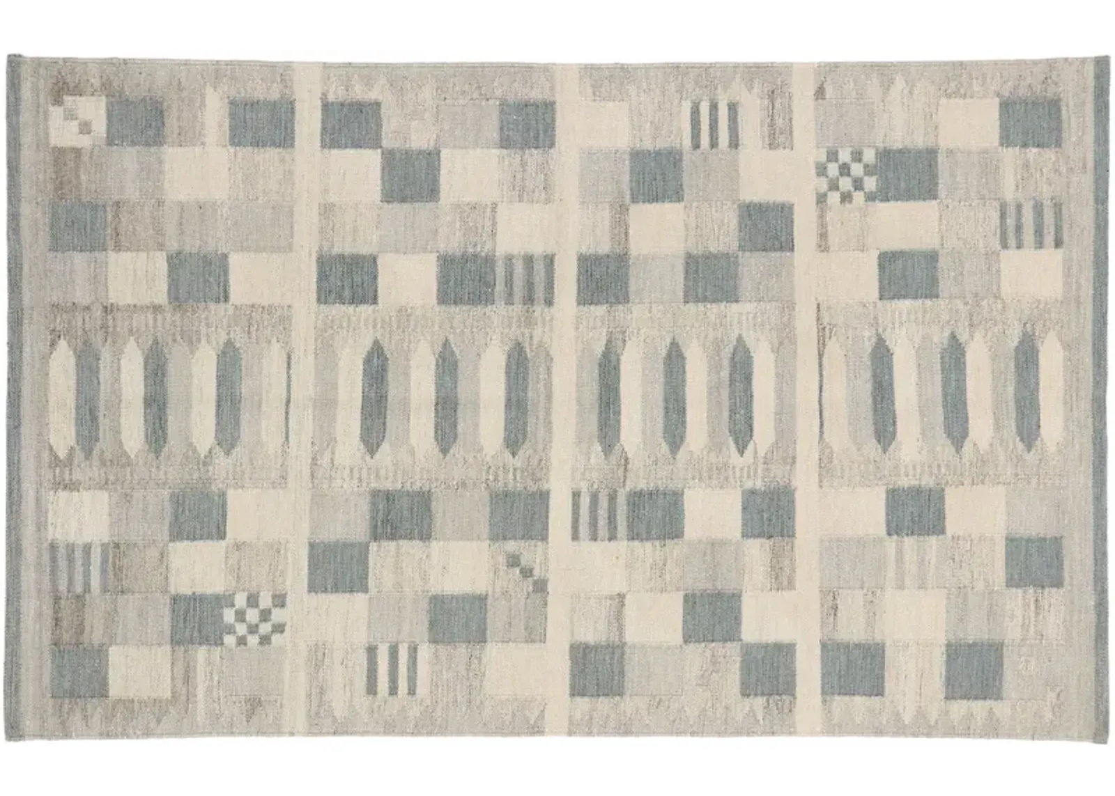 Swedish Style Kilim Rug - 5'1"x8'3" - Esmaili Rugs & Antiques - Gray - Gray