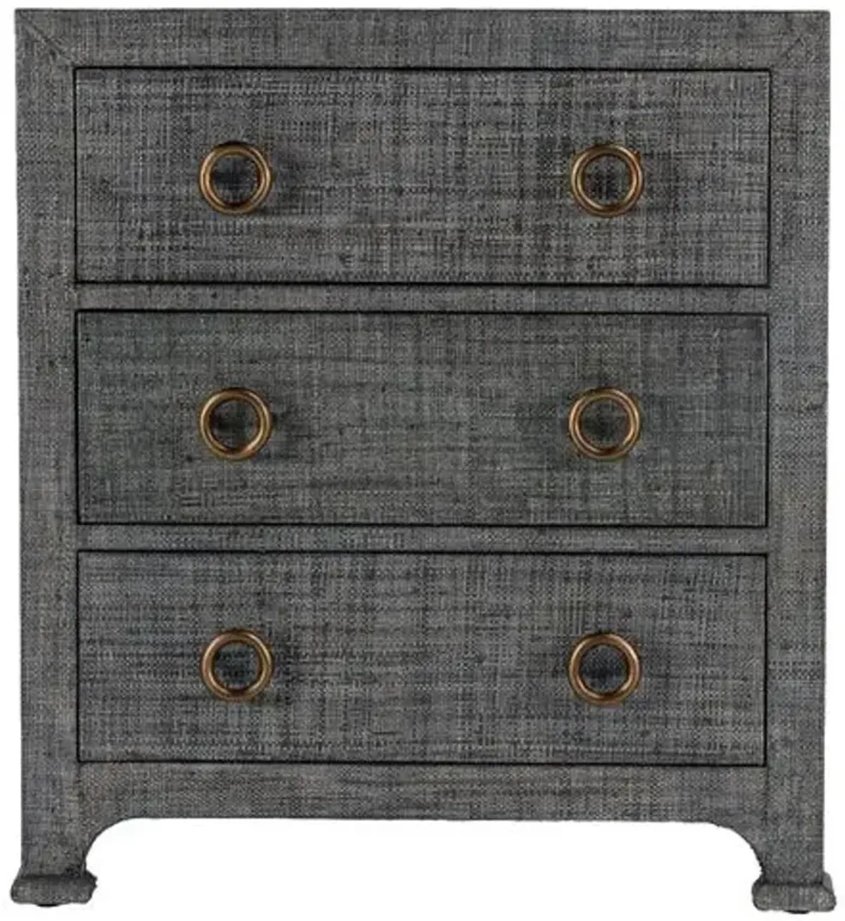 Kos 3-Drawer Raffia Nightstand