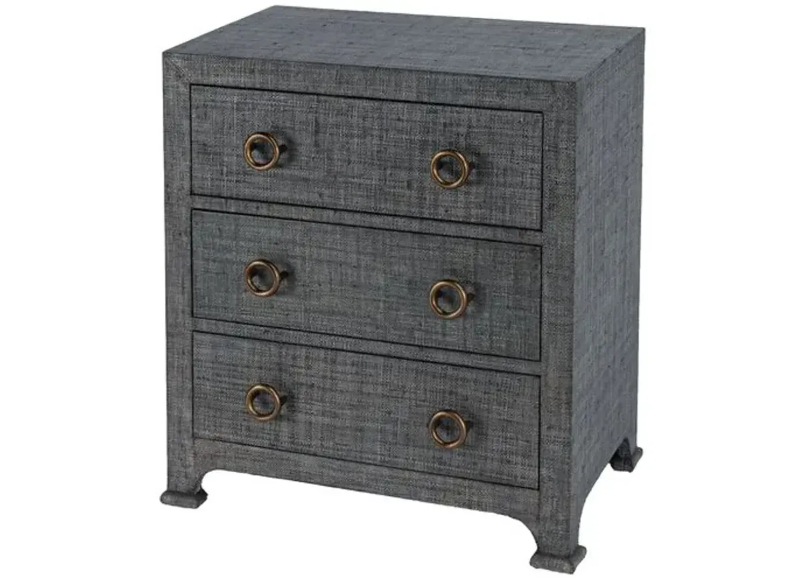 Kos 3-Drawer Raffia Nightstand