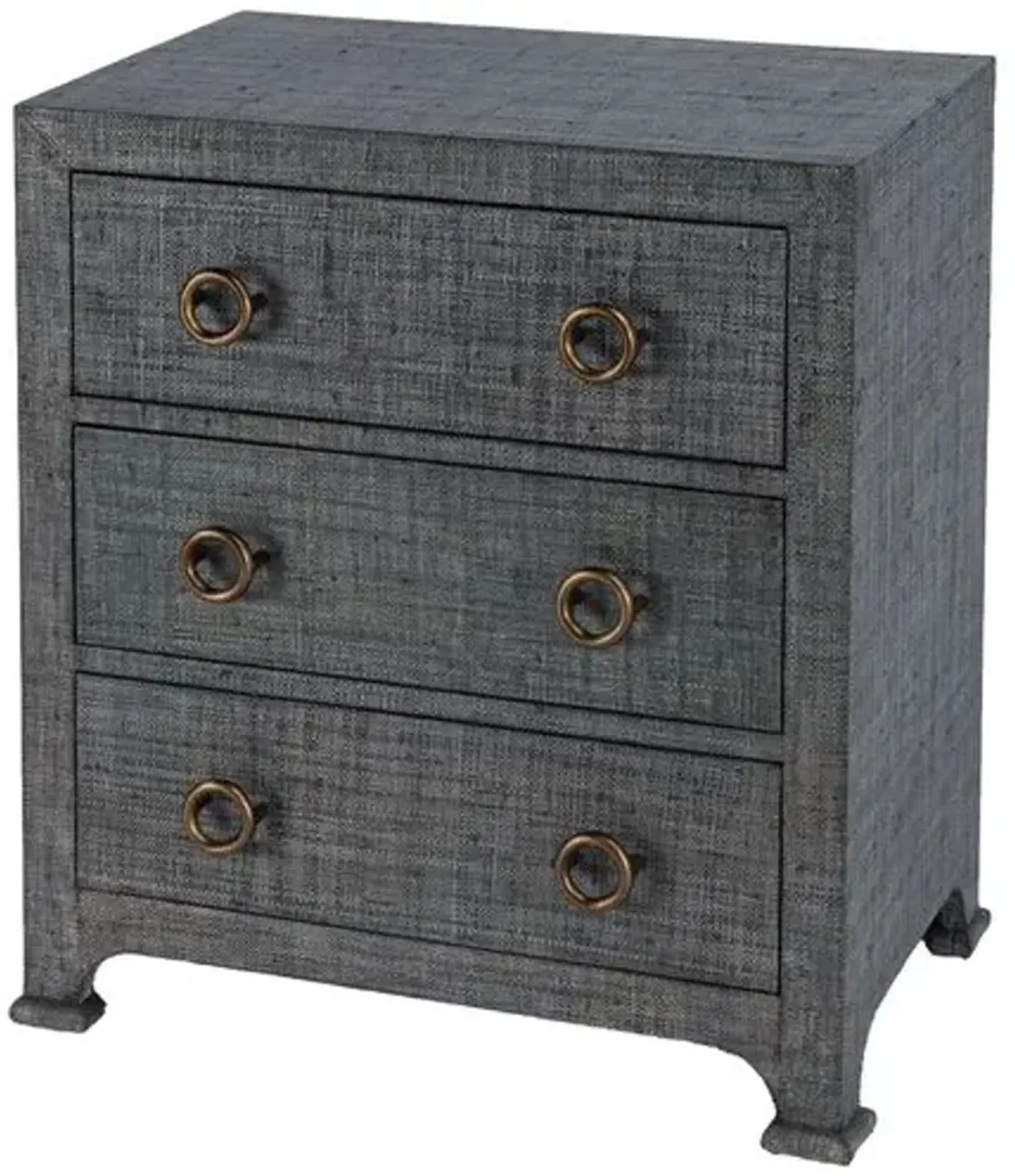 Kos 3-Drawer Raffia Nightstand