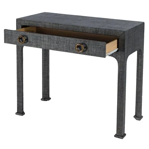 Kos Raffia Console - Charcoal - Gray