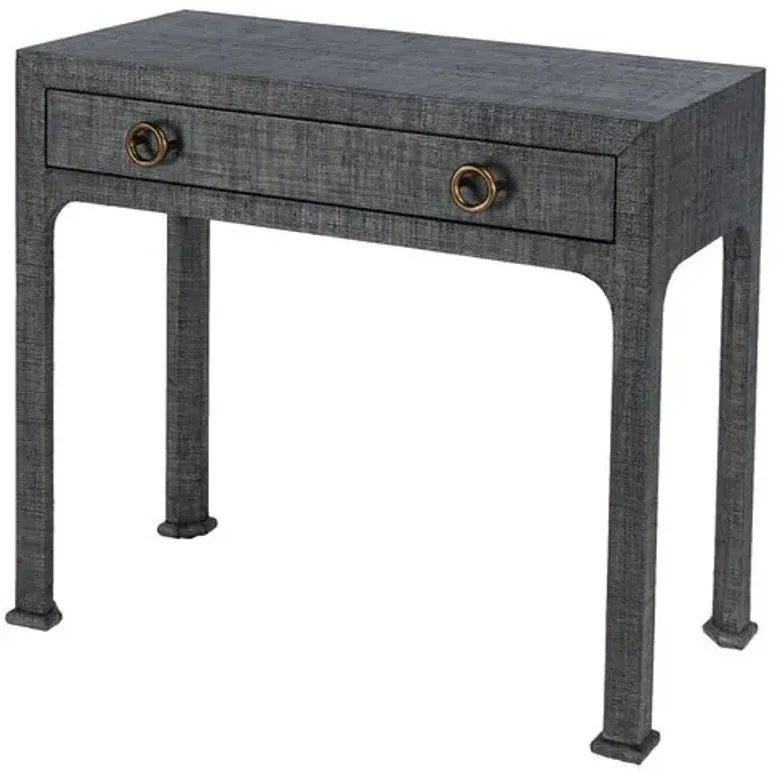 Kos Raffia Console - Charcoal - Gray