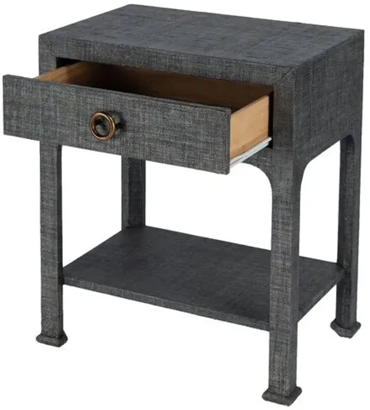 Kos 1-Drawer Raffia Nightstand