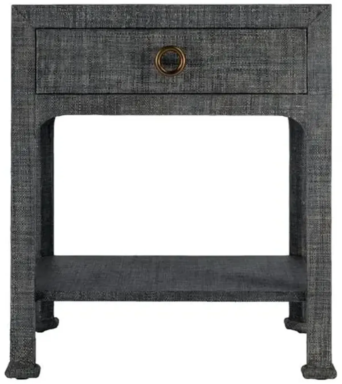 Kos 1-Drawer Raffia Nightstand