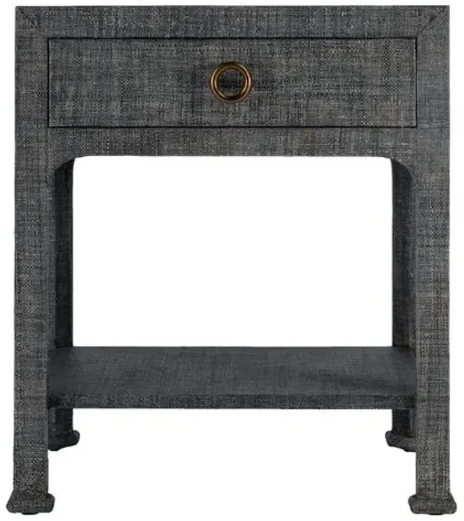 Kos 1-Drawer Raffia Nightstand