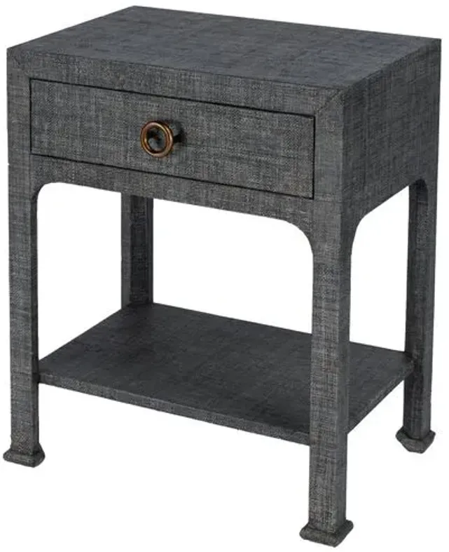 Kos 1-Drawer Raffia Nightstand