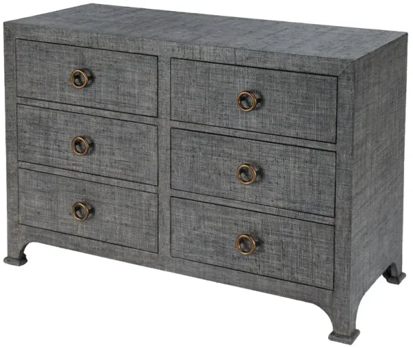 Kos 6-Drawer Raffia Dresser