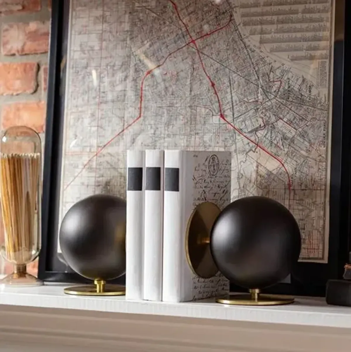 Grant Bookends - Blackened Brass - Regina Andrew