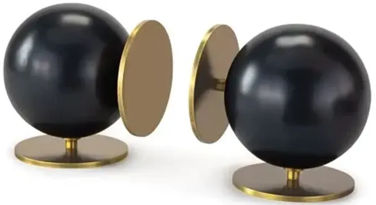 Grant Bookends - Blackened Brass - Regina Andrew