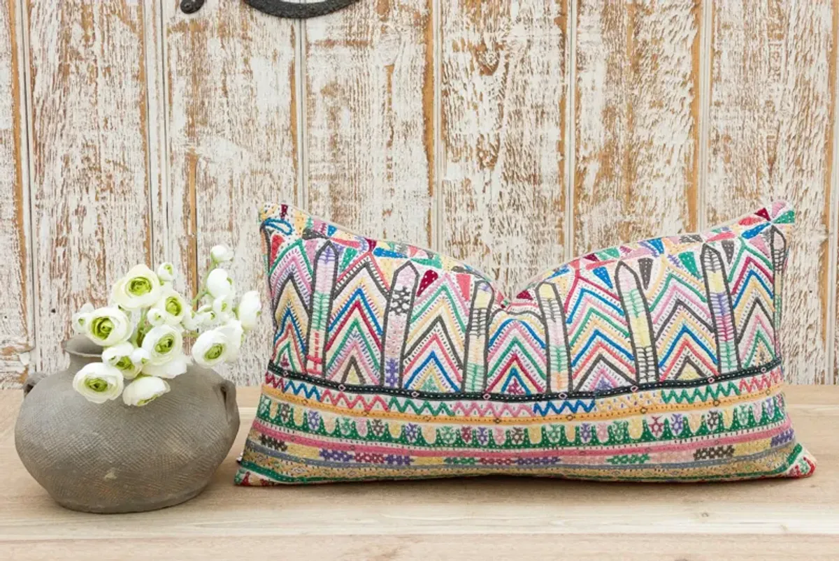 Yaza Antique Tribal Grain Sack Pillow - de-cor