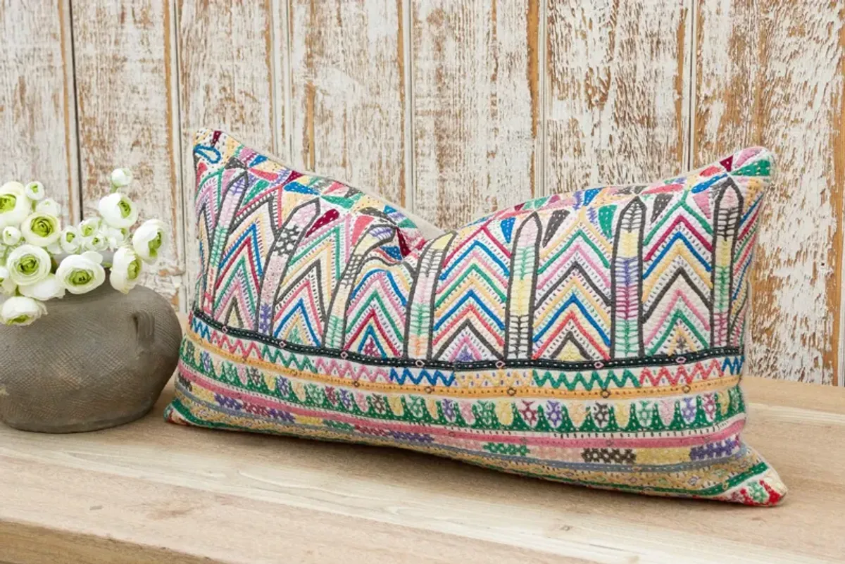 Yaza Antique Tribal Grain Sack Pillow - de-cor