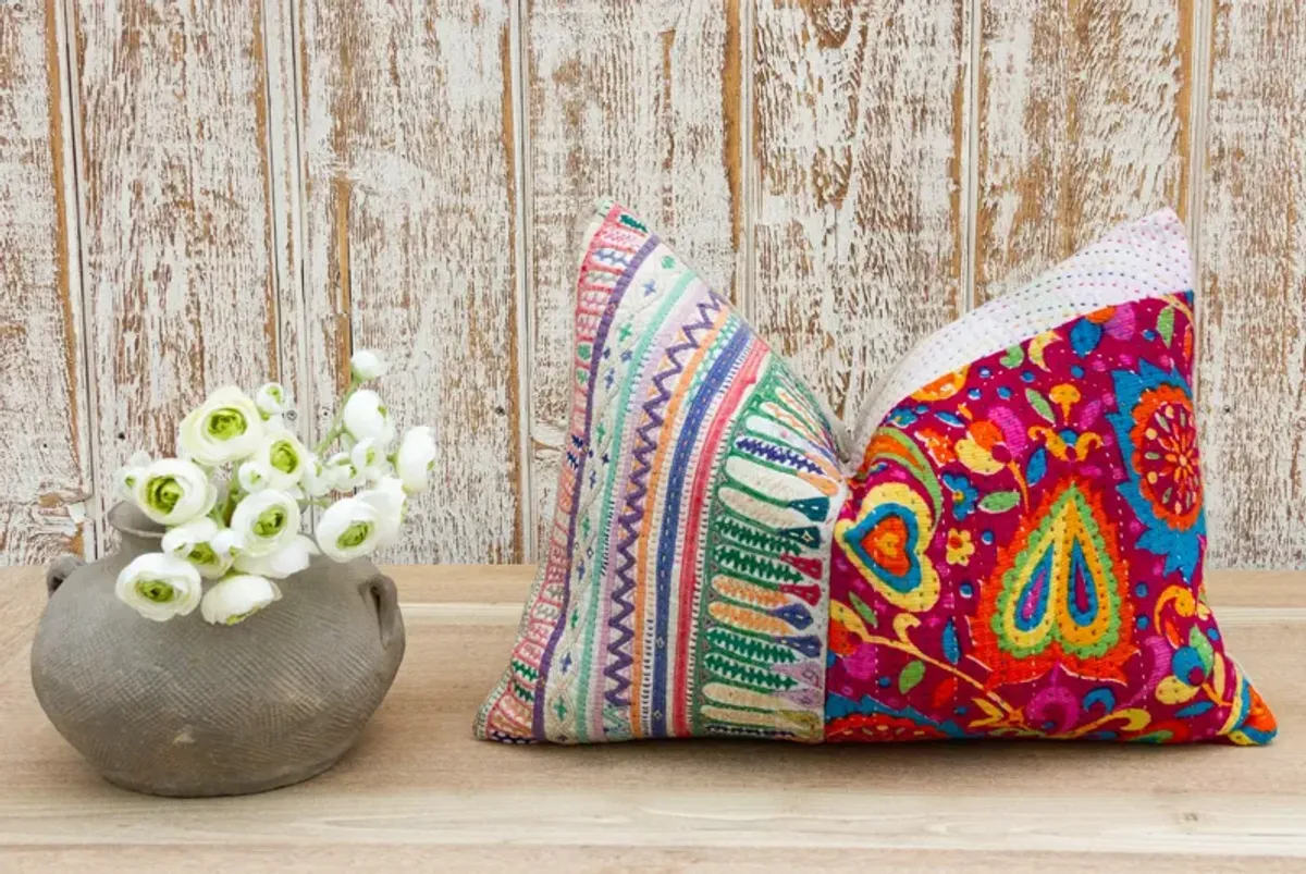 Daivika Antique Tribal Grain Sack Pillow - de-cor